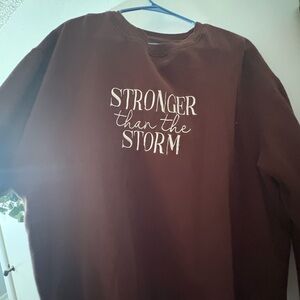 Brown Sweater with Motivational Slogan